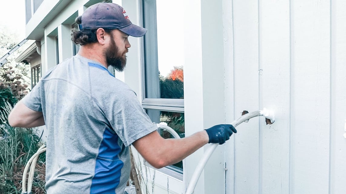 Adding Insulation to Exterior Walls Installing RetroFoam with